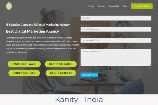Kanity.in Website design by Anvitech web design in Lucknow