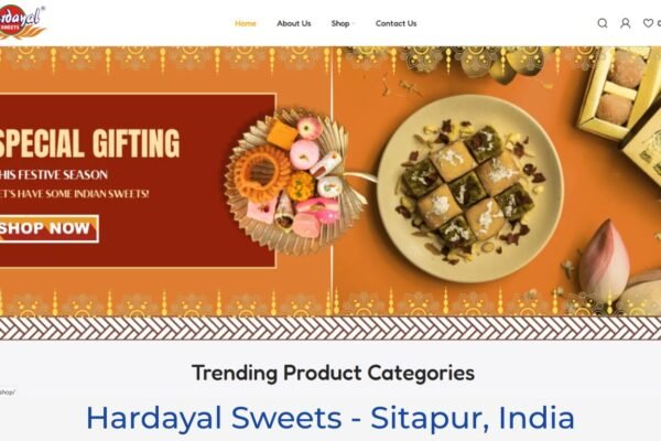 Hardayal Sweets Sitapur Website design by Anvitech.in